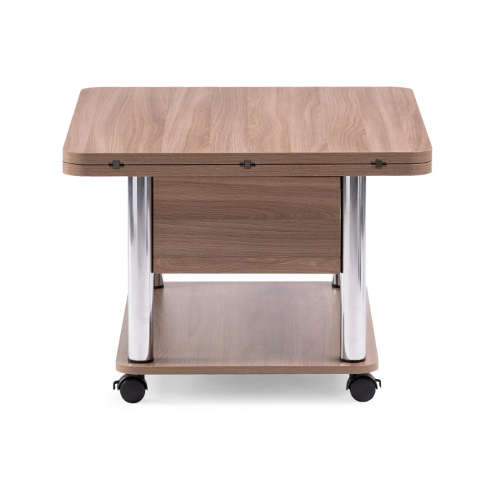 Стол-трансформер Виват 86(172)х72х50(74) темный шимо / хром