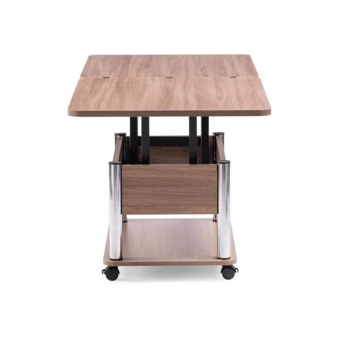 Стол-трансформер Виват 86(172)х72х50(74) темный шимо / хром