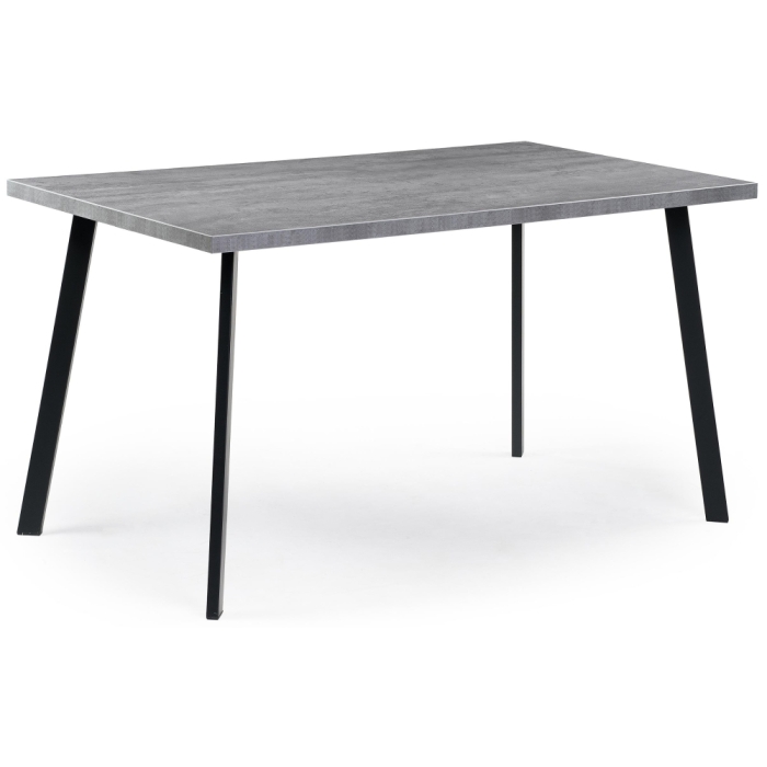 Стол Тринити Лофт 140x80x75 25 мм бетон / матовый черный