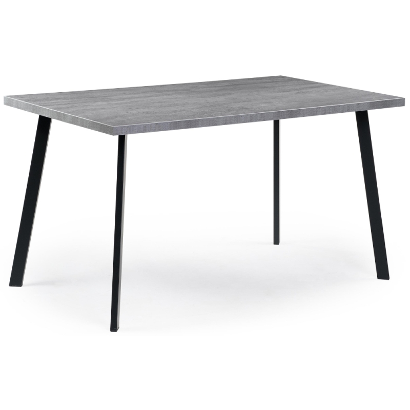 Стол Тринити Лофт 140x80x75 25 мм бетон / матовый черный