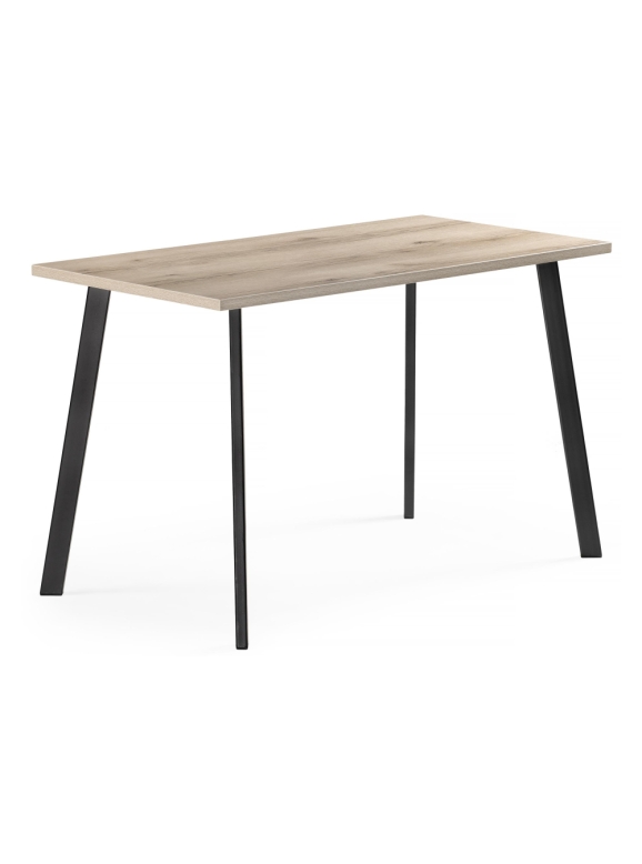 Стол Тринити Лофт 140x80x75 25 мм делано светлый / матовый черный