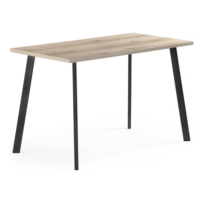 Стол Тринити Лофт 140x80x75 25 мм делано светлый / матовый черный