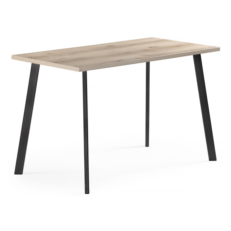 Стол Тринити Лофт 140x80x75 25 мм делано светлый / матовый черный