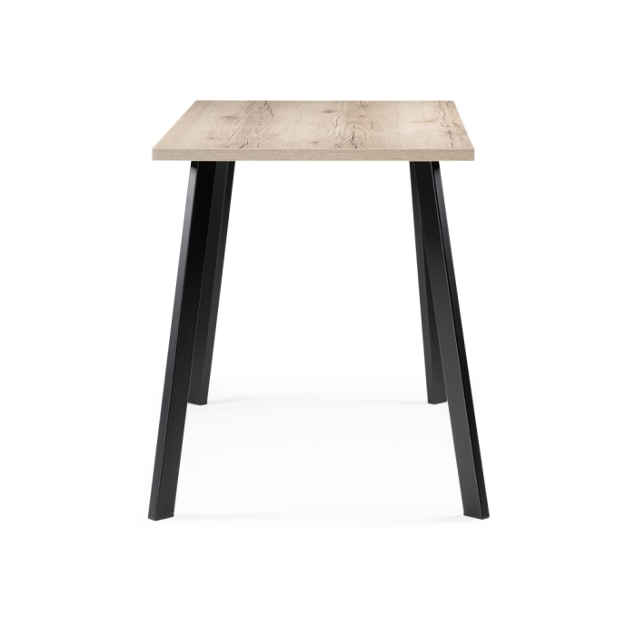 Стол Тринити Лофт 140x80x75 25 мм делано светлый / матовый черный