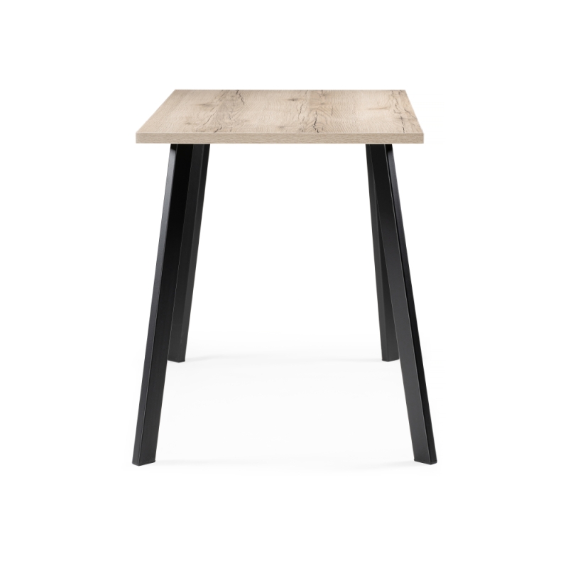 Стол Тринити Лофт 140x80x75 25 мм делано светлый / матовый черный