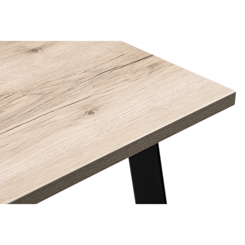 Стол Тринити Лофт 140x80x75 25 мм делано светлый / матовый черный