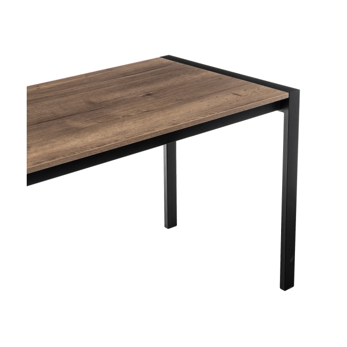 Стол Центавр 120(160)х70х75 дуб велингтон / черный матовый