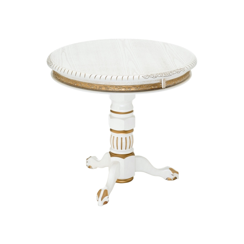 Журнальный столик Бернард 70х63 молочный с золотой патиной