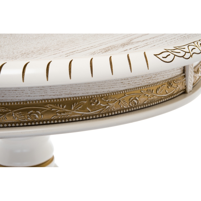 Журнальный столик Бернард 70х63 молочный с золотой патиной