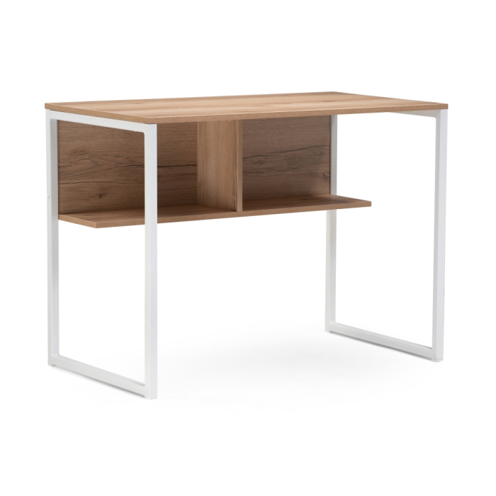 Письменный стол Клер Лофт 100х57х75 дуб делано светлый / матовый белый