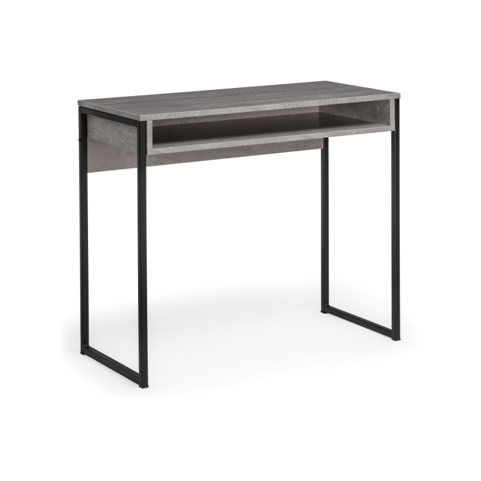 Письменный стол Лео Лофт 85х39х75 бетон / матовый черный