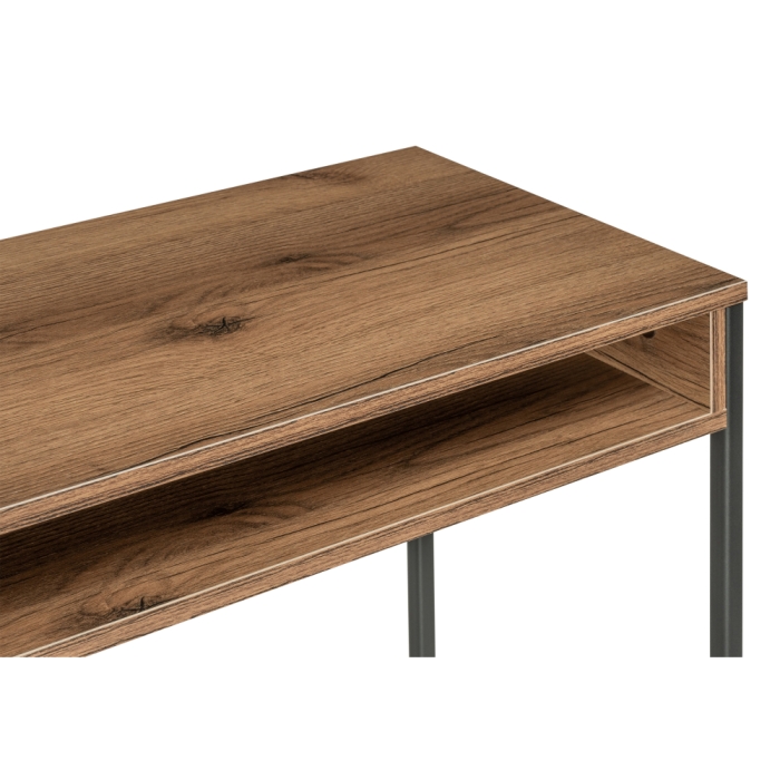 Письменный стол Лео Лофт 85х39х75 черный матовый / дуб делано темный