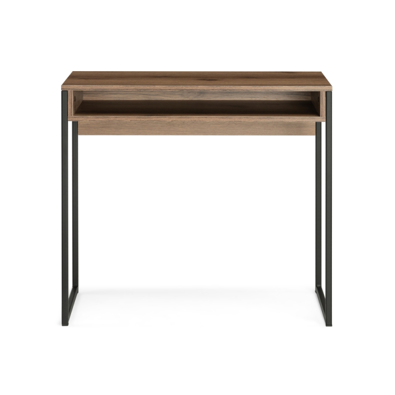 Письменный стол Лео Лофт 85х39х75 черный матовый / дуб делано темный