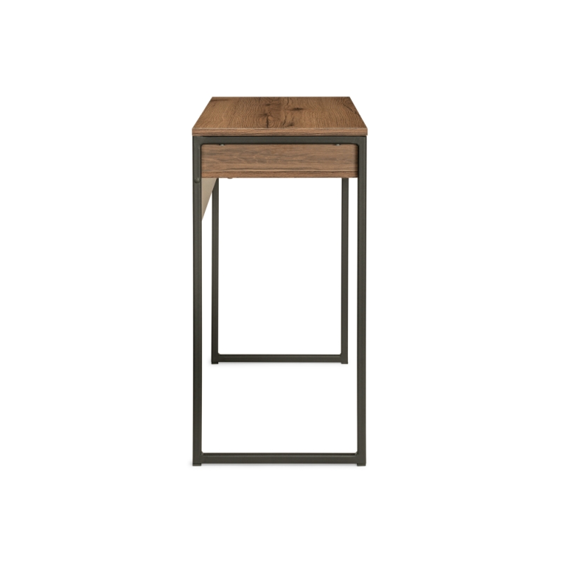 Письменный стол Лео Лофт 85х39х75 черный матовый / дуб делано темный