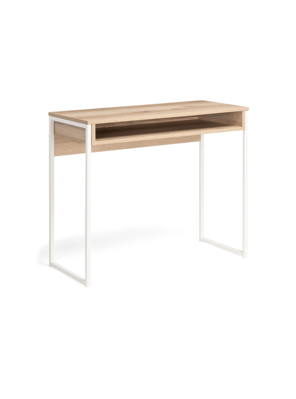 Письменный стол Лео Лофт 85х39х75 дуб делано светлый / матовый белый