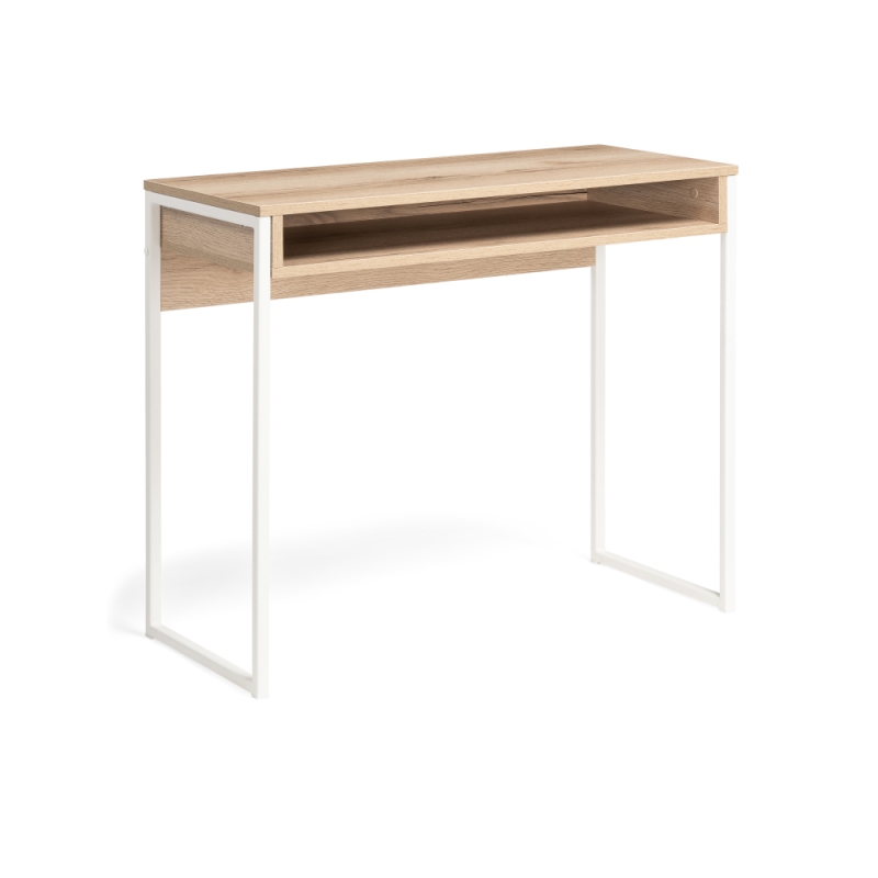 Письменный стол Лео Лофт 85х39х75 дуб делано светлый / матовый белый