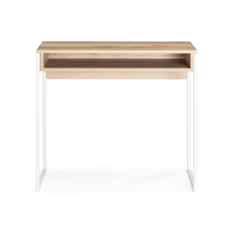 Письменный стол Лео Лофт 85х39х75 дуб делано светлый / матовый белый