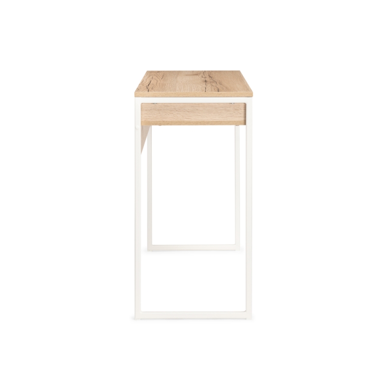 Письменный стол Лео Лофт 85х39х75 дуб делано светлый / матовый белый