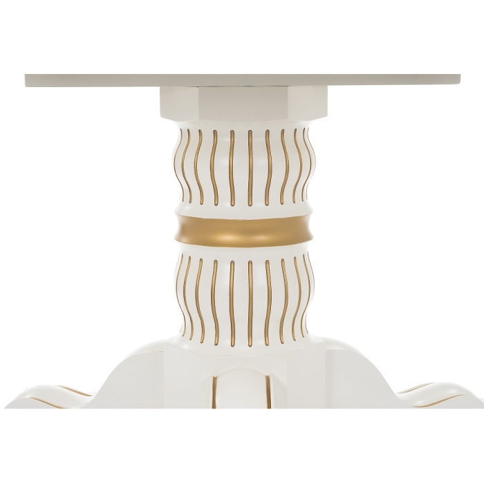 Деревянный стол Лорд 110(160)х110х79 молочный с золотой патиной