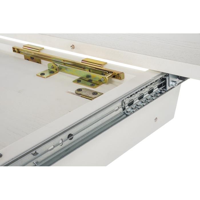 Деревянный стол Лорд 110(160)х110х79 молочный с золотой патиной