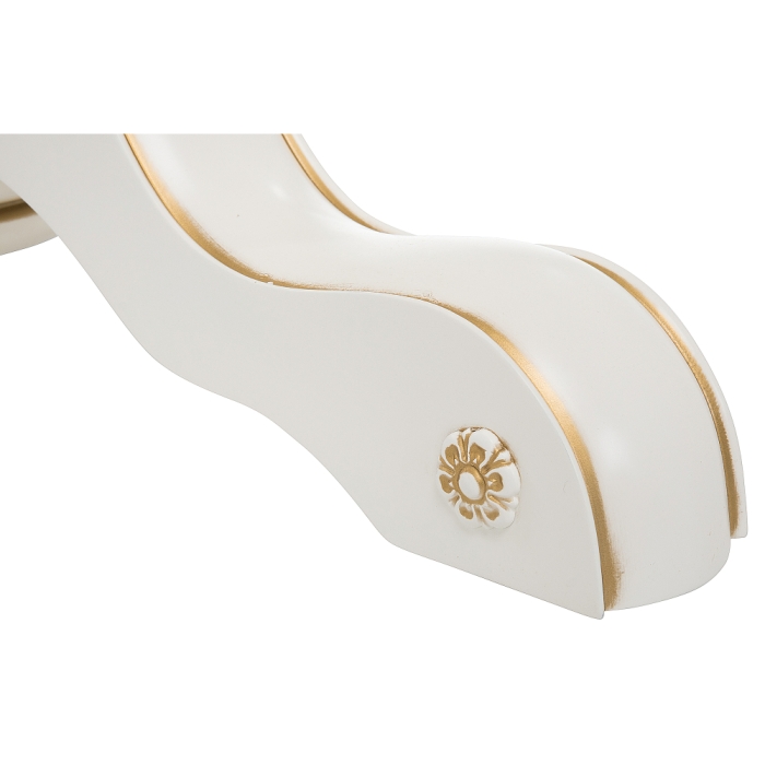 Деревянный стол Лорд 110(160)х110х79 молочный с золотой патиной