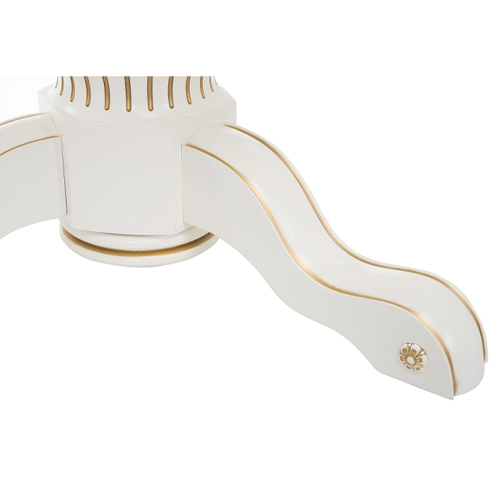 Деревянный стол Лорд 110(160)х110х79 молочный с золотой патиной