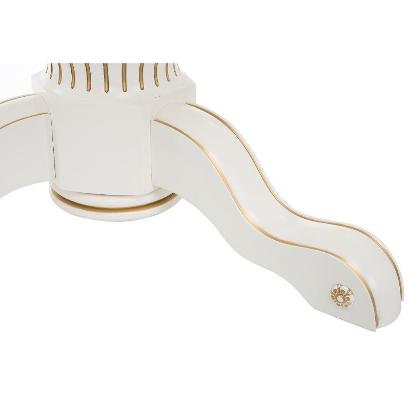 Деревянный стол Лорд 110(160)х110х79 молочный с золотой патиной