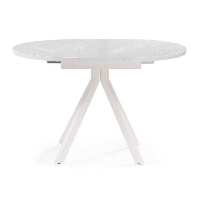 Стеклянный стол Ален 90(120)х90х75 белый