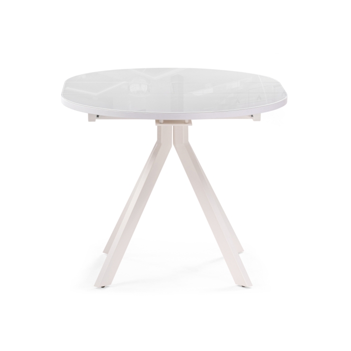 Стеклянный стол Ален 90(120)х90х75 белый