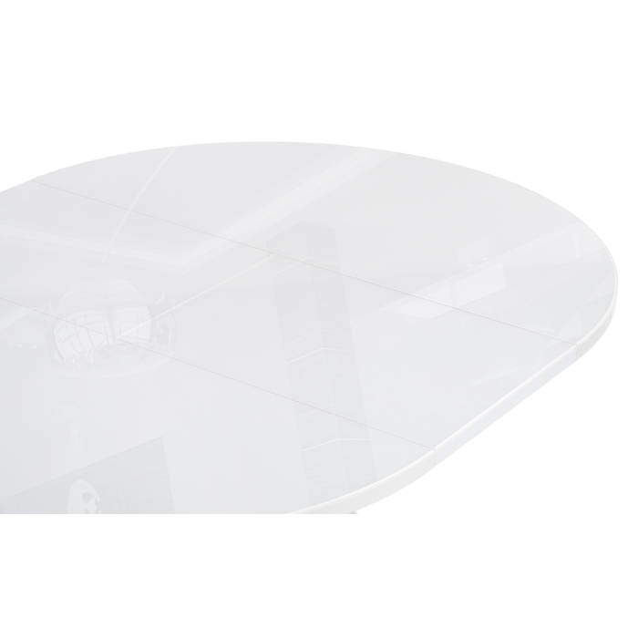 Стеклянный стол Ален 90(120)х90х75 белый