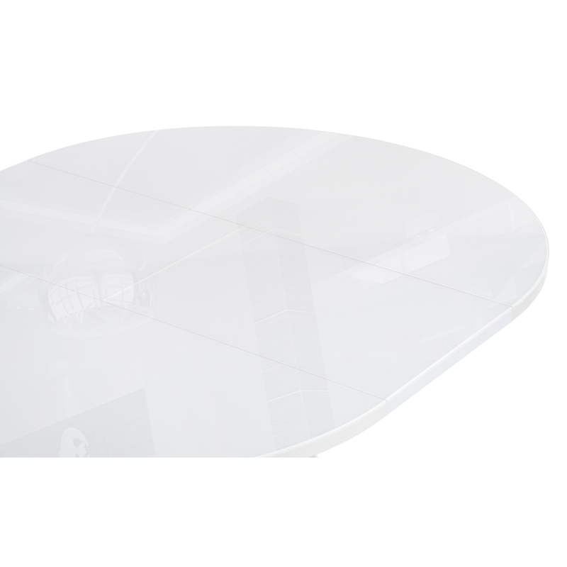 Стеклянный стол Ален 90(120)х90х75 белый