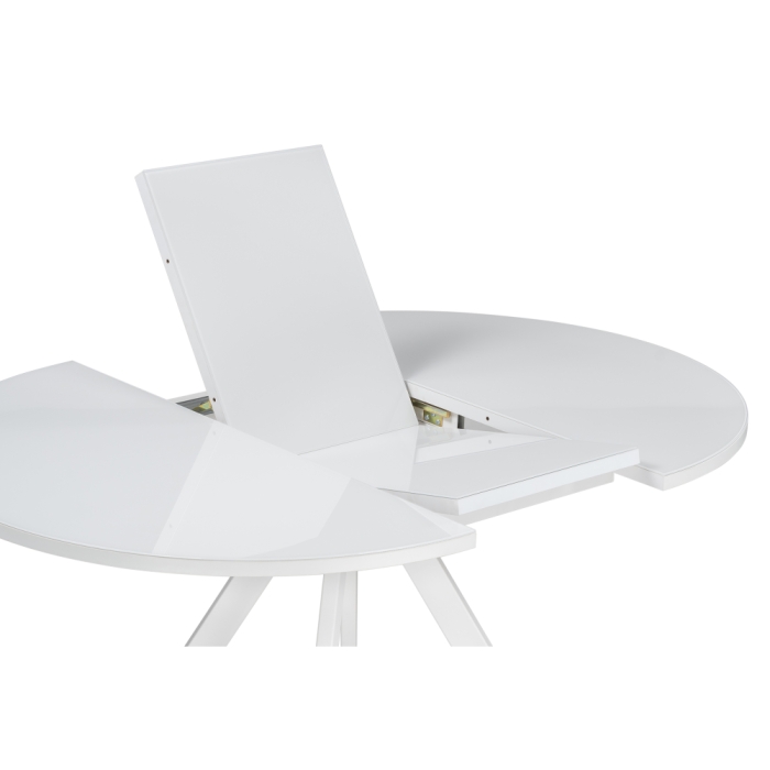 Стеклянный стол Трейси 110(150)х110х77 белый