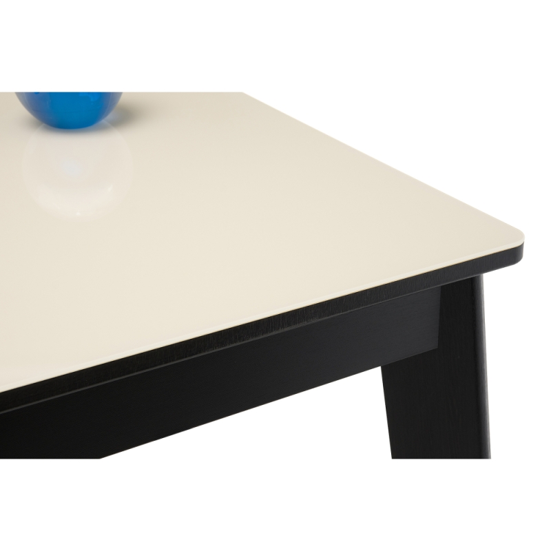 Стеклянный стол Арья венге / сливочно-кремовый