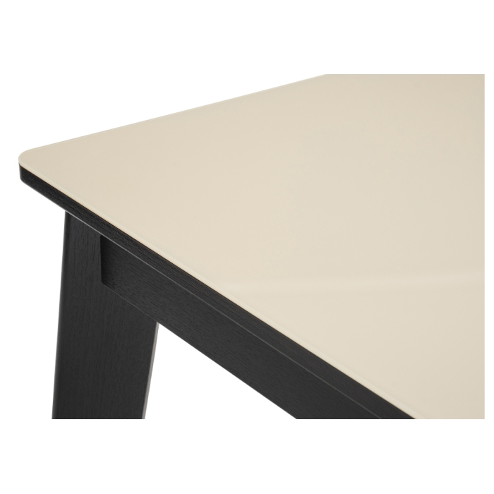 Стеклянный стол Арья венге / сливочно-кремовый