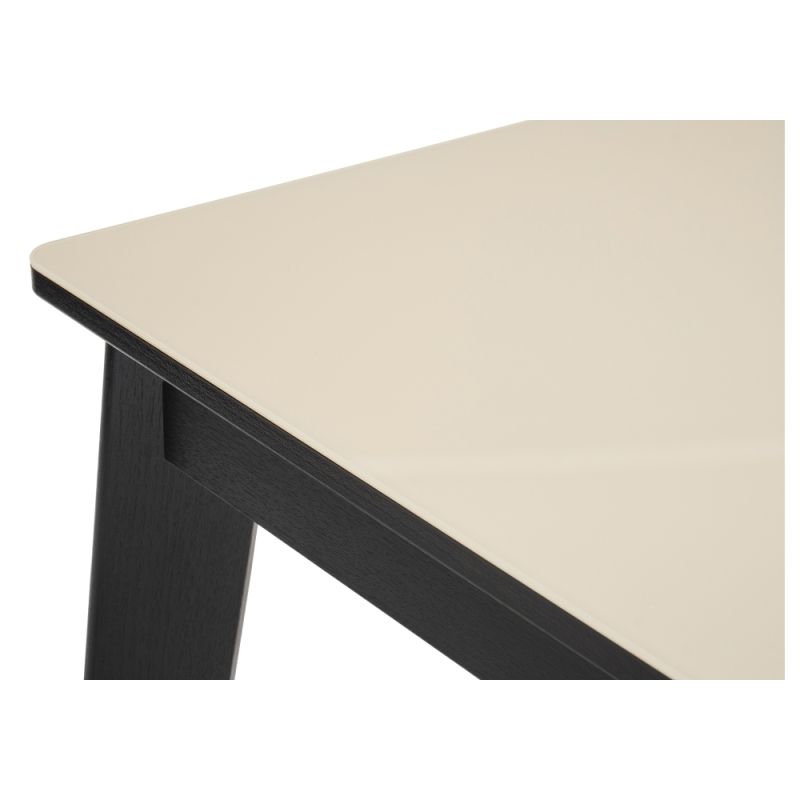 Стеклянный стол Арья венге / сливочно-кремовый