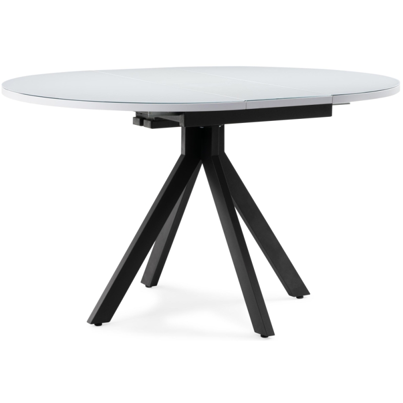 Стеклянный стол Бетина 100(130)х100х75 черный / белый