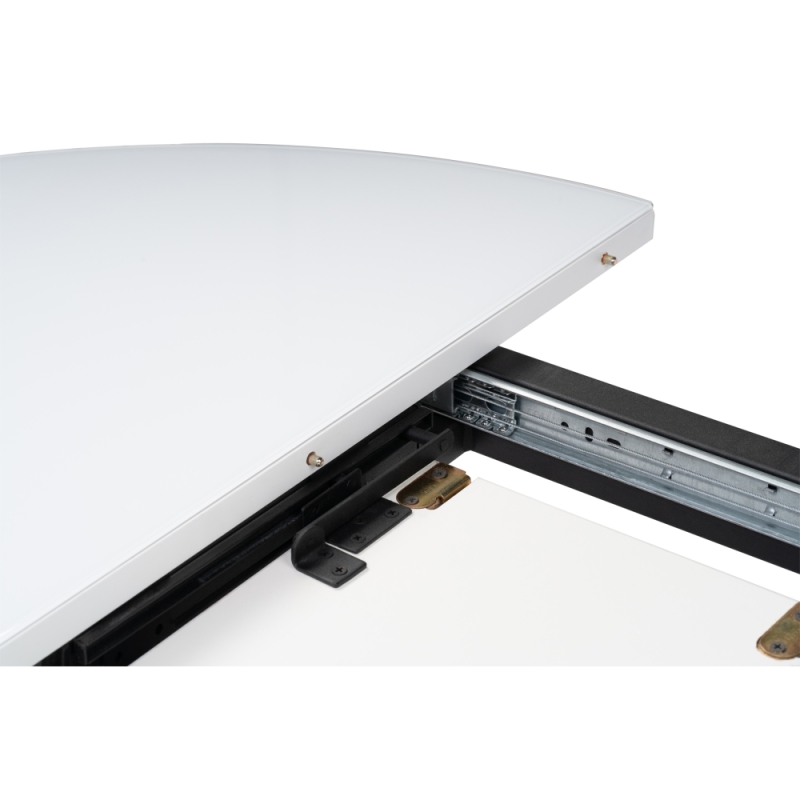 Стеклянный стол Бетина 100(130)х100х75 черный / белый