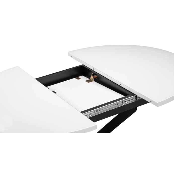 Стеклянный стол Лауриц раскладной 100(130)х100х80 черный / белый раскладной