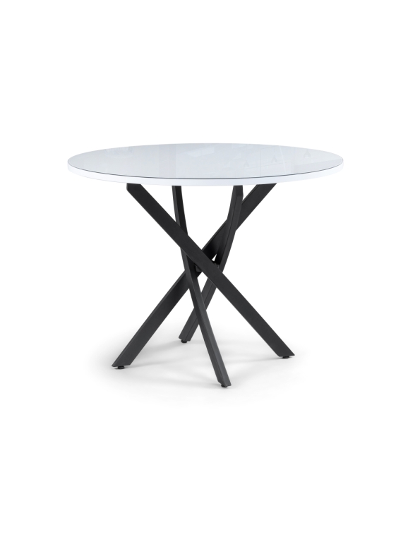 Стеклянный стол Лауриц 100х77 черный / белый