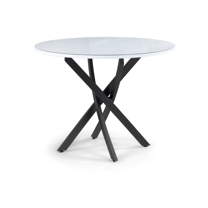 Стеклянный стол Лауриц 100х77 черный / белый