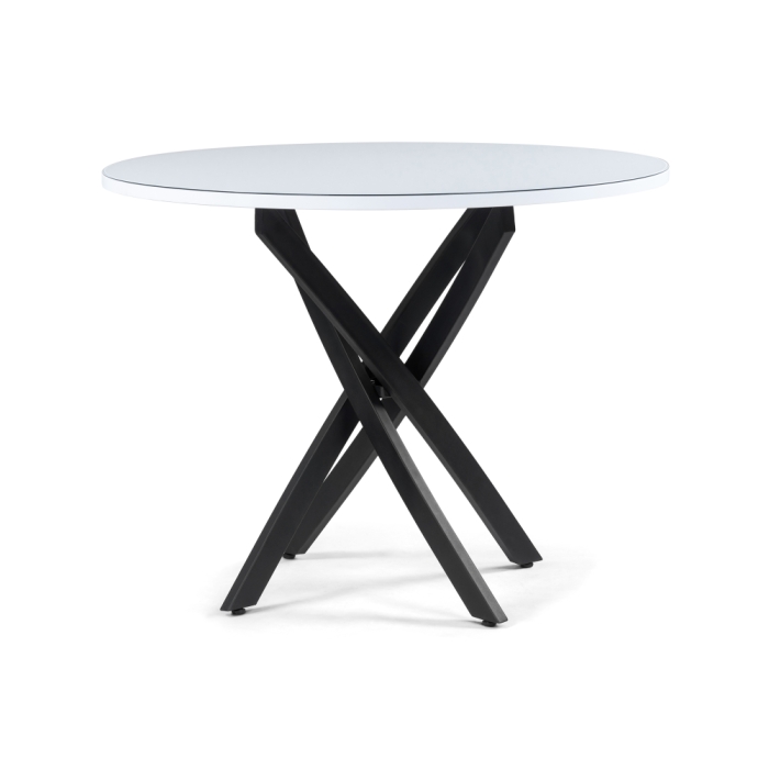 Стеклянный стол Лауриц 100х77 черный / белый