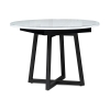 Стеклянный стол Регна 100(130)х100х75 черный / белый
