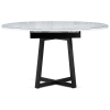 Стеклянный стол Регна 100(130)х100х75 черный / белый
