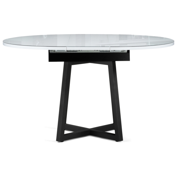 Стеклянный стол Регна 100(130)х100х75 черный / белый