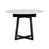 Стеклянный стол Регна 100(130)х100х75 черный / белый