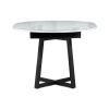 Стеклянный стол Регна 100(130)х100х75 черный / белый