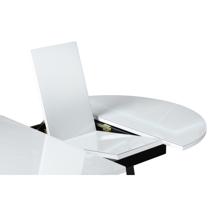 Стеклянный стол Регна 100(130)х100х75 черный / белый