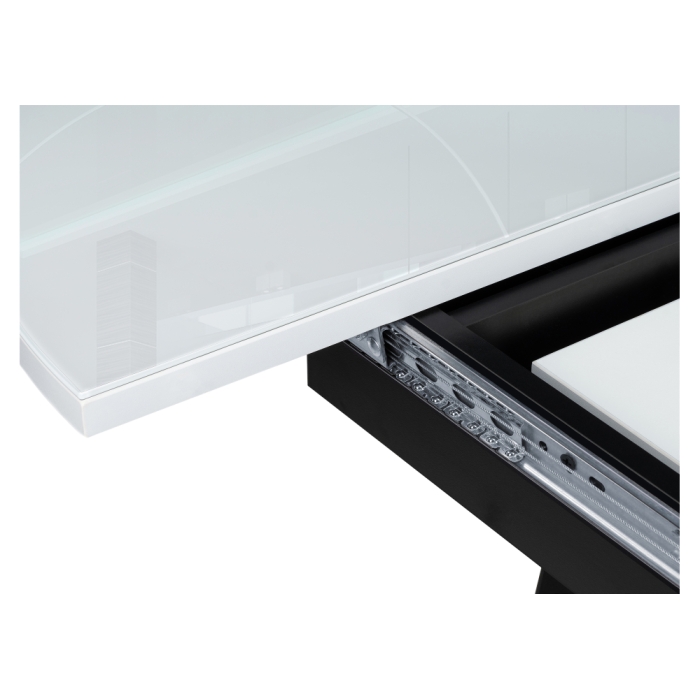 Стеклянный стол Регна 100(130)х100х75 черный / белый