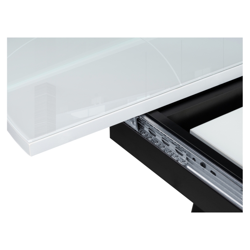 Стеклянный стол Регна 100(130)х100х75 черный / белый