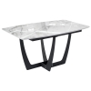Стол Миссандея 140(180)х85х76 графит / белый мрамор